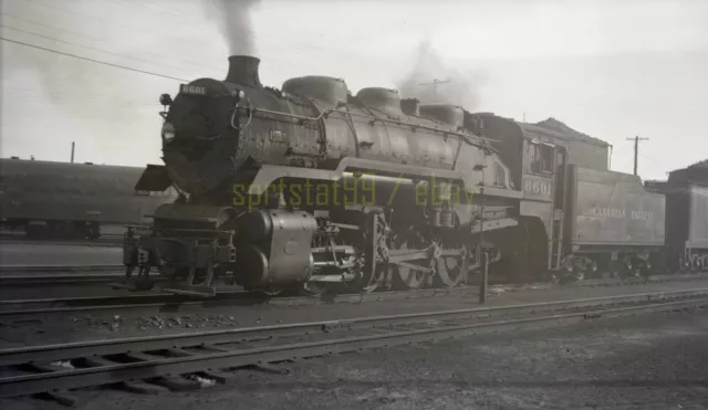 1953 CP Canadian Pacific 0-8-0 Steam Locomotive #6601 - Vtg Railroad Negative