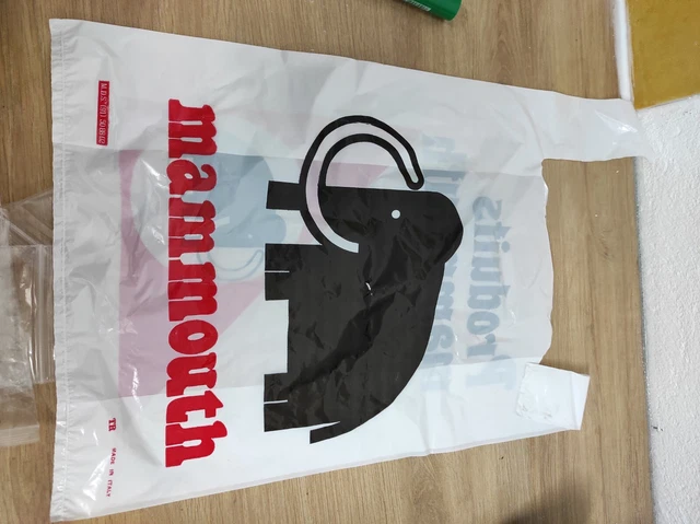 RARE ANCIEN GRAND sac papier publicitaire Supermarché Mammouth Années