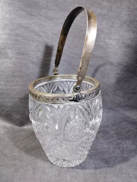 secchiello ghiaccio cristallo molato e argento 800 Masini argentiere