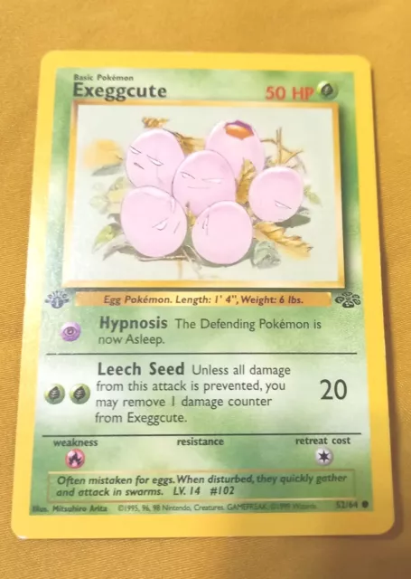 Pokemon Exeggcute 52/64 1st Edition & 1st Time Jungle Released In US 1999 Wizard