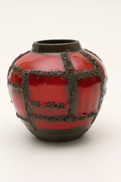 60er 70s Keramik red Vase Fat Lava West Germany RUSCHA art pottery  O. Gerharz