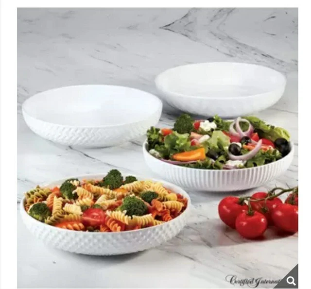 Set ciotola in gres porcellanato per tutti gli usi, 4 pezzi. Ciotole per pasta. In rilievo...