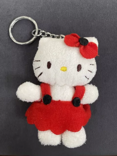 Sanrio Hello Kitty Schlüsselanhänger Key Chain Rotes Kleid wie neu aus Plüsch