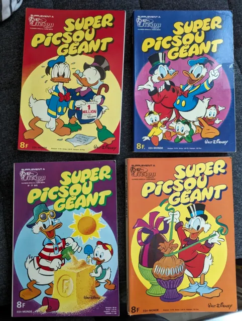 RARE - Lot des 4 premiers Super Picsou Géant - BD et jeux - 1977 et  1978