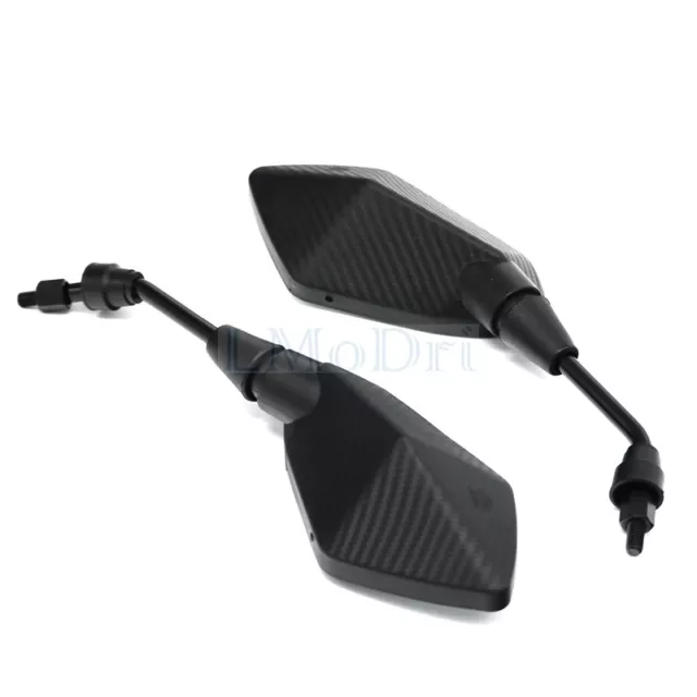 Pair Of Retro Rear View Mirror Universal Carbon 8MM