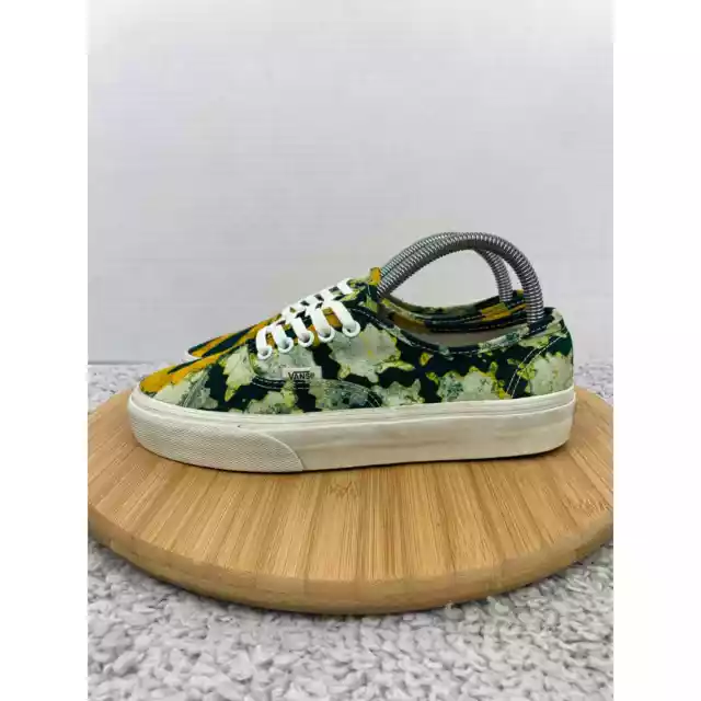 Vans Della Authentic Green Yellow Art Painting Skating Casual Sneakers Womens 8