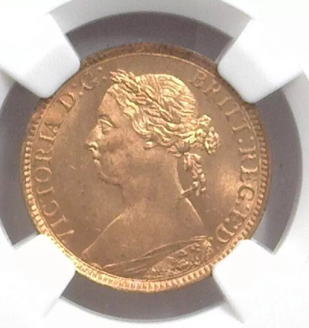 Great Britain 1890 1/4P Ngc Ms64 Rb ~ Crichel House Cache ~ Raindrop Race Wager