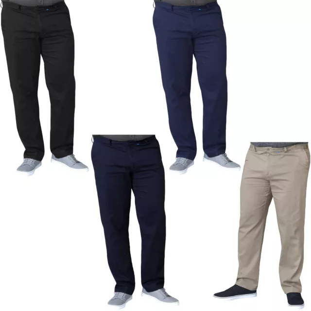 D555 Bruno Mens Big and Tall King Size Cotton Xtenda Waist Chinos Trousers Pants