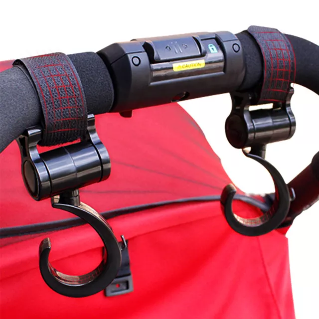 fr 2Pcs Stroller Clip 360° Rotation Mommy Bag Hook Universal Stroller Accessorie