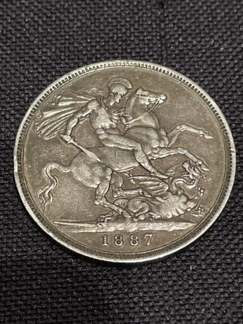 1887 Victoria Silver Crown Coin - High Grade - British Silver Collectable Coin