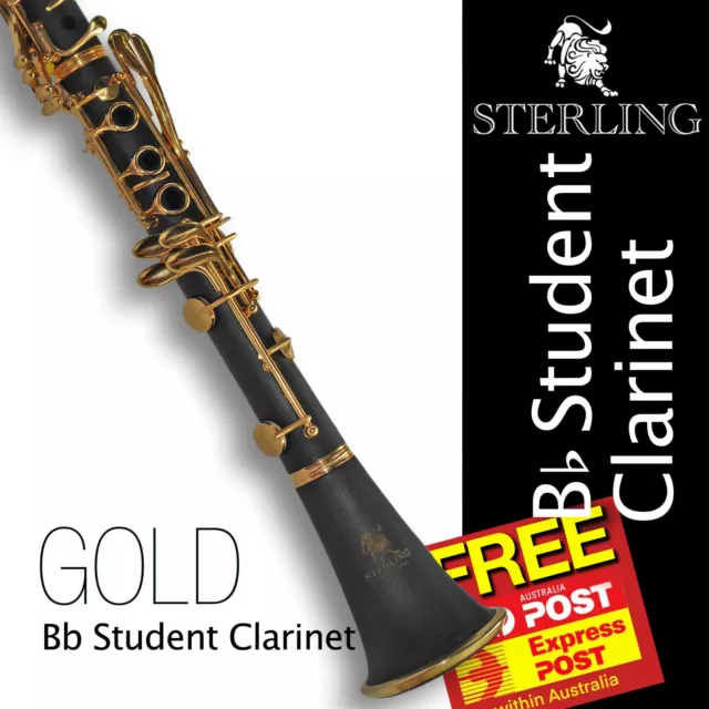STERLING Bb Gold-Trimmed CLARINET • NEW • Perfect for school • FREE EXPRESS POST