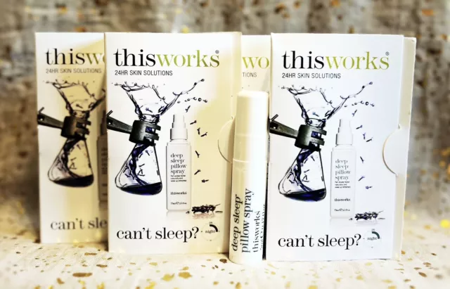 4x~thisworks~Deep Sleep Pillow Spray~5ml / 0.17 fl oz each~Mini Size~New~