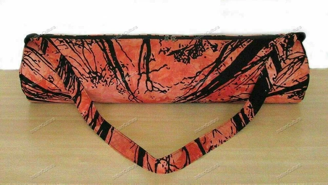 Sac à Tapis De Yoga Rond En Coton Rouge Impression Indienne - Grand