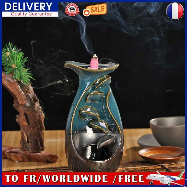 Ceramic Backflow Incense Burner Fragrance Holder Sandalwood Aromatherapy