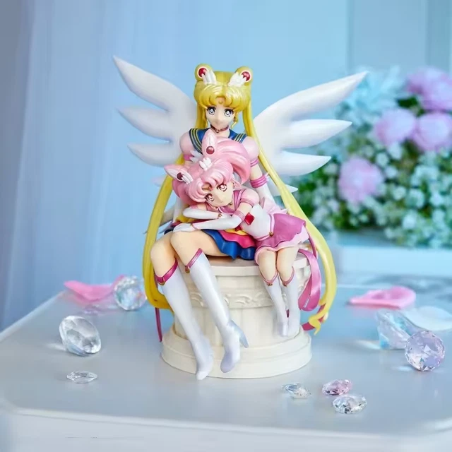 Figura Sailor Moon 35cm Con Base Luminosa LED - Statua Da Collezione Manga Anime - PVC