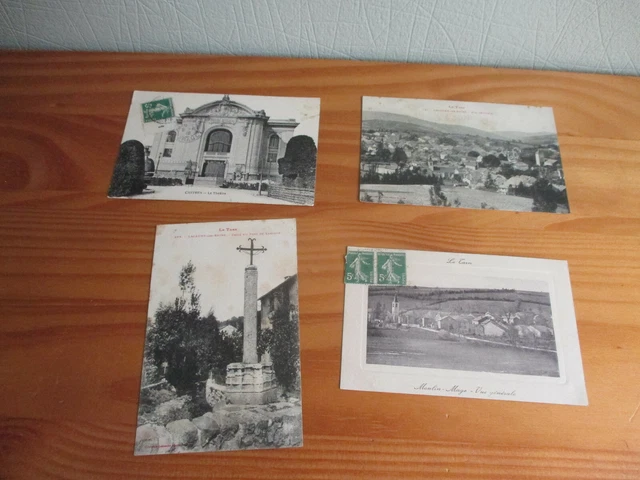 CPA lot de 4 cartes postales anciennes TARN DIVERSES 81