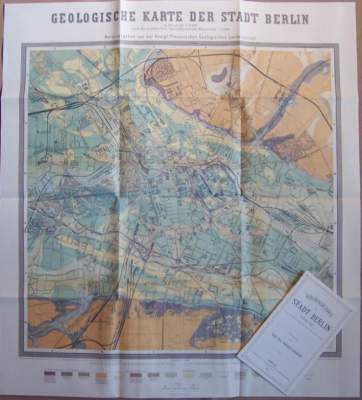 GEOLOGISCHE KARTE VON Berlin 1885 Geologie Plan Stadtplan Graphik