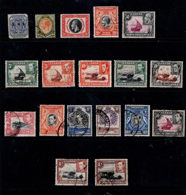 Stamps British Empire Uganda Kenya and Tanganyika A KGV and KGV1 Selection