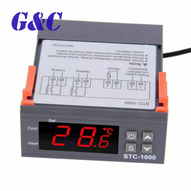 STC-1000 Digital Temperature Controller Thermostat NTC Probe Sensor AC110-220V