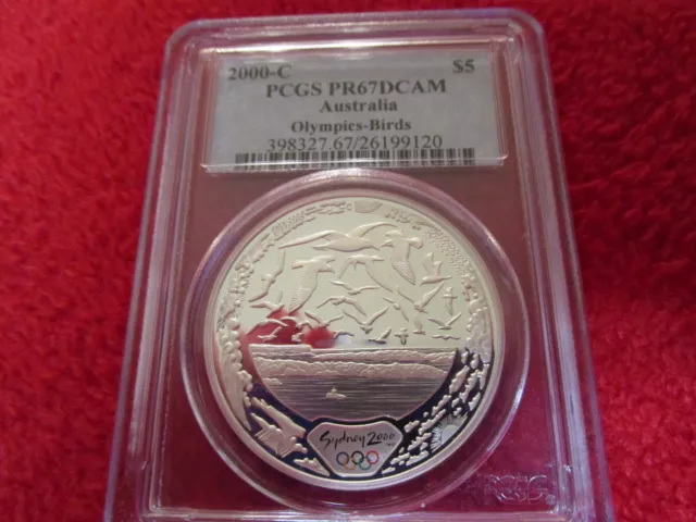 2000 Australia Port of LifeSydney Olympics Birds .999 Silver Coin PCGS PR PF 67