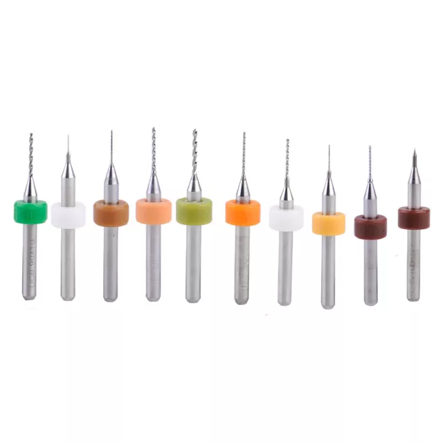 10pcs 0.1mm -1.0mm Micro Carbide PCB CNC Engraving Twist Drill Bits Rotary Tool