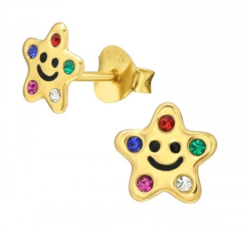 925 ECHT SILBER VERGOLDET 🐞 Ohrringe Ohrstecker Stern 7 mm 925 ECHT SILBER VERGOLDET 🐞 Ohrringe Ohrstecker Stern 7 mm