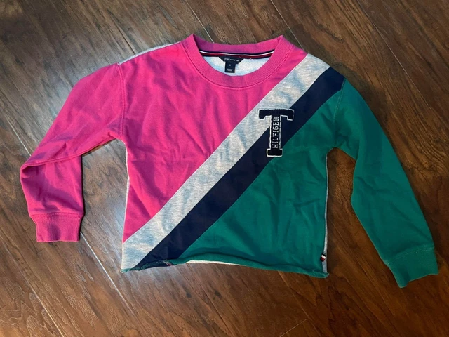 Tommy Hilfiger set 2 pezzi track per ragazze taglia 6 pantaloni della felpa + felpa crop top 3
