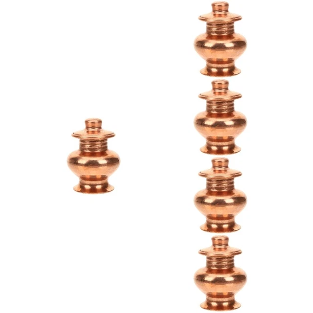 5 Count Brass Buddhist Bottle Good Lucky Bowl Vase Offering