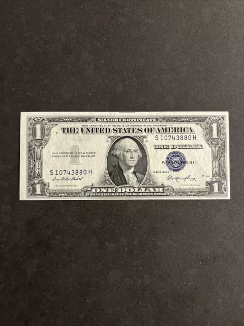 1935E $1 Silver Certificate Uncirculated Unc Fr 1614 Block Sh