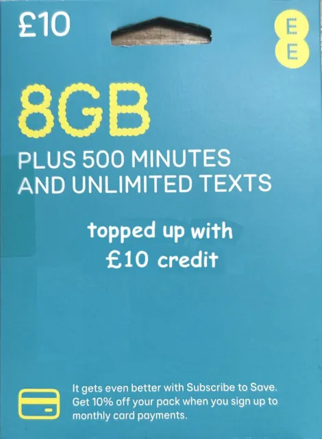EE rete Regno Unito pay as you go sim card -- compra 1 ottieni 1 gratis