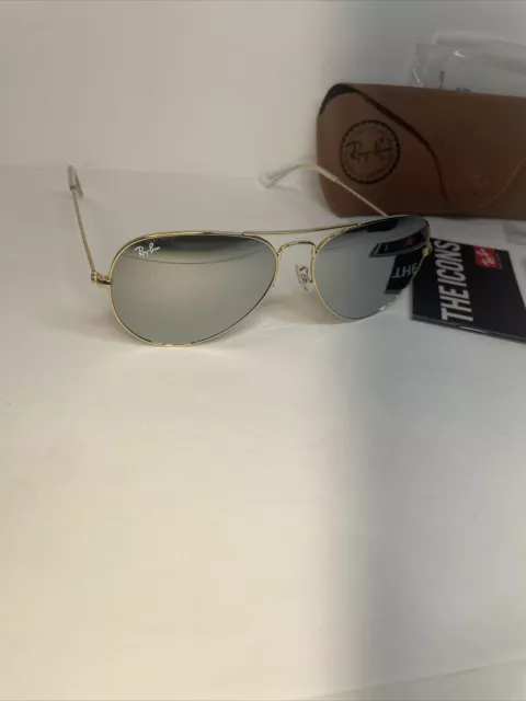 Ray-Ban Aviator Sunglasses Gold Frame & Mirror Lenses RB3025 001/30 58mm