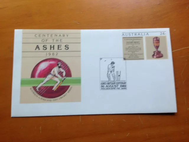 1982 Australia Centenary Of The Ashes Test Postmark Cricket Cover #2