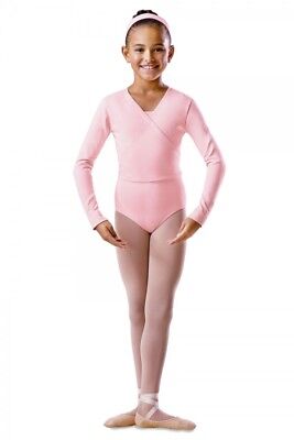 Bloch Wrap Top Ragazze Manica Lunga Balletto Danza Dancewear rosa bianco nero WARM UP