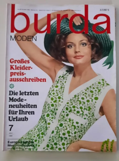 Burda Moden 07/1968 Schnittmuster Vintage Style Mode Zeitschrift Juli Beyer