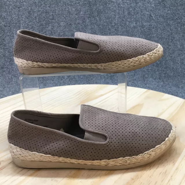 Esprit Shoes Womens 8M Erika Perf Espadrille Slip On Sneakers Brown Fabric Flats