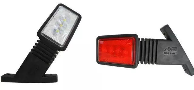 Côté LED Marqueur 2x Feux Rouge Blanc 24V pour Iveco Man DAF Mercedes Remorque