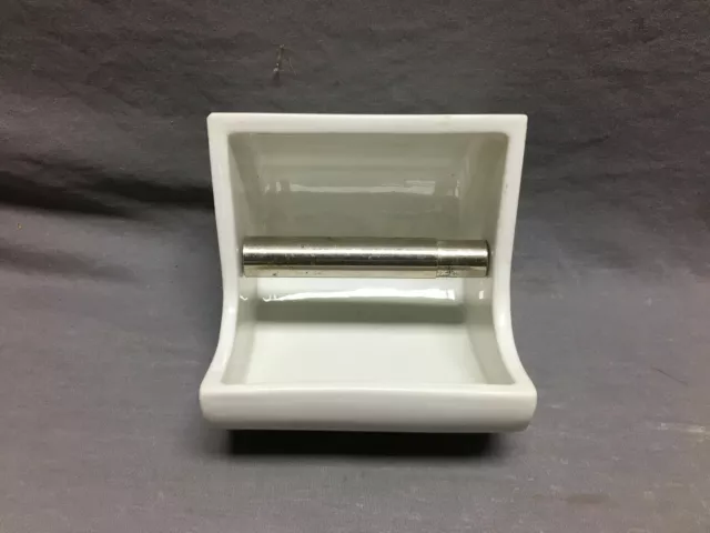 Antique Vintage White Bathroom Tile In Mount Toilet Paper Holder Old 1407-21B