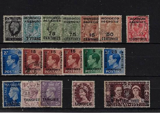 British Morocco: 1915; to 1940, King set, Good pieces used, EBB050