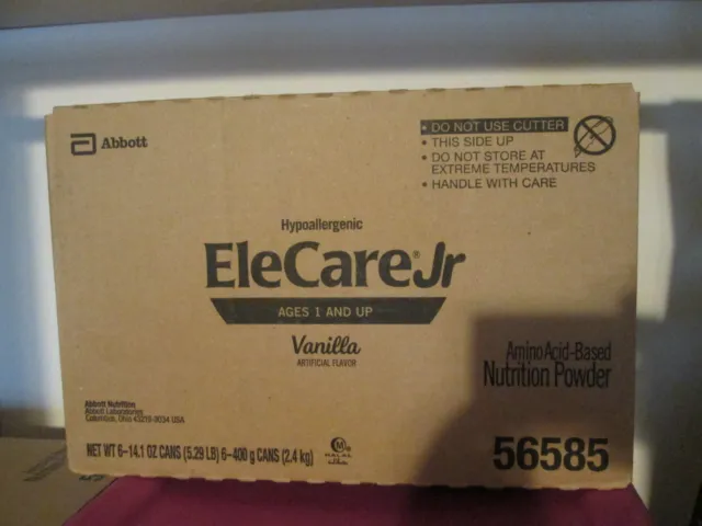 EleCare Jr Vanilla Formula, case of 6 cans X 14.1 oz/can, expire JUNE 2025