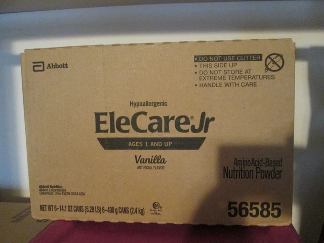EleCare Jr Vanilla Formula, case of 6 cans X 14.1 oz/can, expire JUNE 2025