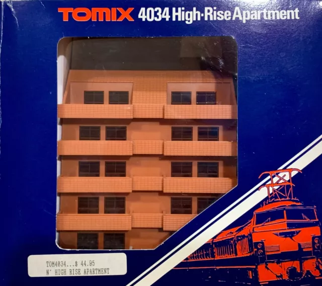 N Scale Railway - High Rise Apartment - Brown - Tomix Item 4034 (1990 Release)