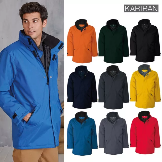 Kariban Hombres Parka acolchada Chaqueta - Adulto Abrigos lisos blanco invierno