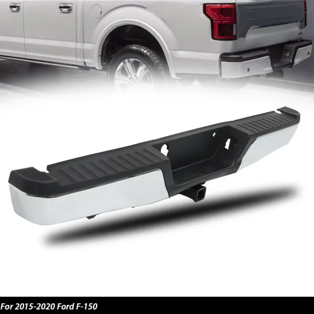 Chrome Steel Rear Step Bumper Assembly w/ Max Tow For 2015-2020 Ford F-150