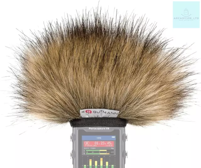 Gutmann Microphone Fur Windscreen Windshield for Tascam Portacapture X8 WOLF |