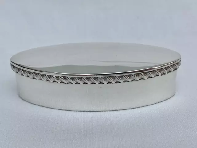 Fine Hallmarked Sterling Silver Elliptical Snuff Box By Stokes & Ireland Ltd