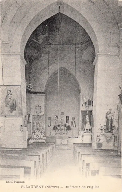 SAINT-LAURENT intérieur de l'église éd pauron timbrée 1934