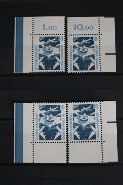 K-7-2, Bund BRD DS SWK 1988 MiNr. 1347 - 10 PF - alle 4 Ecken E1-E4 postfrisch
