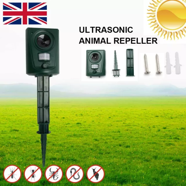 Battery Ultrasonic Garden Deterrent Repeller Animal Bird Cat Scarer Pest Dog Fox