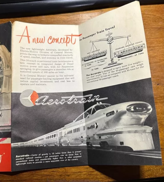 1950s Aerotrain Zephyr Train Electro-Motive Division General Motors Brochue RARE
