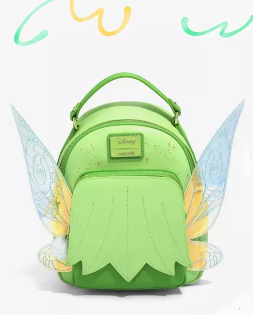 Loungefly Disney Peter Pan Tinker Bell Wings Figural Mini Backpack - NWT & Wrap